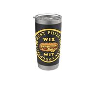 Un magicien du cheesesteak drôle de Philadelphie avec West Philly Foods Gobelet isotherme en acier inoxydable double paroi