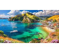 un_magnifique_dessin_à_l'encre_de_couleur_d'une_sérénité_de_la_Nouvelle-Zélande_fbe1a124 fa4a Puzzle 1000 pièces pour adultes - Jeu extrêmement diFFicile & Stimulant Idée cadeau parFaite 75x50/1000pcs