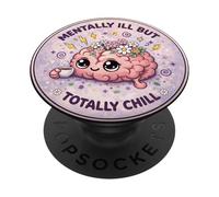 Un Malade Mental détend Totalement Un Joli Cerveau PopSockets PopGrip Adhésif