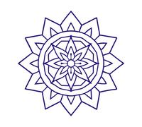 un mandala inspiré des motifs des textiles africains utilisant des formes audacieuses et géométriques Stickers muraux 67.2x67.4cm Installation facile Bleu foncé