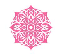 Un mandala symétrique et complexe rayonne vers l'extérieur à partir d'un cercle central Stickers muraux en PVC 67.2x72.3cm N'abîme pas le mur Rose