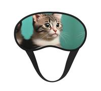 Un masque de sommeil occultant à imprimé chat curieux - Couverture confortable pour les yeux, bloquant la lumière, parfait pour les voyages, la méditation et le camping