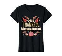 Un mathématicien Reconnaissant Thanksgiving Mathématicien T-Shirt Graphique avec Valeur, Femme, Noir, XL