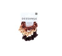 Un matin élégant avec le chouchou à cheveux imprimé léopard multicolore DESSANGE - Lot de 3