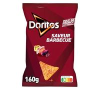 Un max de crunch pour vos apéros - DORITOS Chips tortilla goût Barbecue, format 160g - Lot de 4