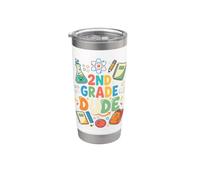 Un mec drôle de 2e année de retour à l'école, élève du primaire Gobelet isotherme en acier inoxydable double paroi