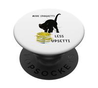 Un mème Amusant Qui Dit Plus de Spaghettis, Moins de Chats bouleversés PopSockets PopGrip Adhésif