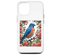 Un Merle Bleu de l'est entouré de Roses de New York Coque pour iPhone 12/12 Pro