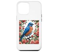 Un Merle Bleu de l'est entouré de Roses de New York Coque pour iPhone 12 Pro Max