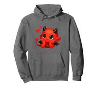 Un Mignon bébé Diable Amoureux avec des cœurs flottants Shapes Mania Sweat à Capuche