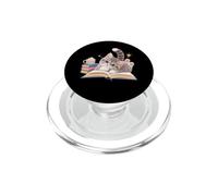 Un Mignon Chaton lisant des Livres pour Chats de Retour à l'école PopSockets PopGrip pour MagSafe