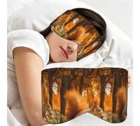 Un mignon écureuil mange des noix, Masque de sommeil pour la maison, les voyages et le travail posté, couvrant entièrement les yeux et bloquant la lumière
