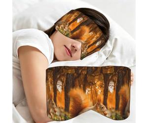 Un mignon écureuil mange des noix, Masque de sommeil pour la maison, les voyages et le travail posté, couvrant entièrement les yeux et bloquant la lumière