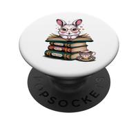 Un Mignon Lapin Nerd lit des Livres, sois toi-même, Reste Un Lecteur Bizarre PopSockets PopGrip Adhésif