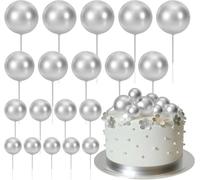 Un mini ballon multicolore, Mini ballons for décoration de gâteau, 80 pièces, boules dorées multicolores sur bâtons, fête d'anniversaire et de mariage(Silver)