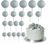 Un mini ballon multicolore, Mini décoration de gâteau en ballons, 80 pièces, boules dorées multicolores sur bâtons, fête d'anniversaire et de mariage(Gray)