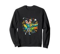 Un Moment de Victoire au Golf, Un Joueur Heureux, Une énergie Sportive Sweatshirt