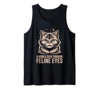 Un monde vu à travers les yeux félins pour amoureux des chats Débardeur