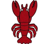 Un morceau de homard en fer à coudre sur un écusson de mer brodé de poisson