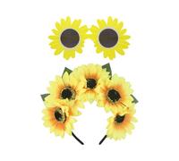 Un Morceau De Tête De Tournesol, 1 Morceau De Lunettes De Tournesol, Décoration De Fleurs De Dame, Décoration De Célébration Des Vacances De Carnaval, Vêtements Vers La Décoration De Tournesol