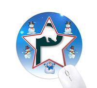 un nez de cochon circulation silhouette bonhomme de neige, tapis de souris série star mat
