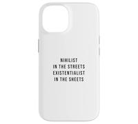Un nihiliste dans la rue, un existentialiste dans les draps Coque pour iPhone 14