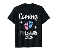 Un Nouveau bébé Arrive en février 2026 pour Une fête prénatale Amusante pour garçons et Filles T-Shirt