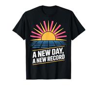 Un Nouveau Jour, Un Nouveau Design rétro Record Lever de Soleil T-Shirt