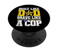 Un Officier de Police construit comme Un Papa Courageux comme Un Flic PopSockets PopGrip Adhésif