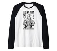 Un Oiseau de Chasse drôle et Stupide avec Un Oiseau volez Vos Frites Manche Raglan