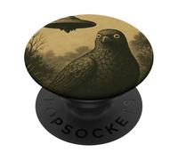 Un oiseau fait sursauter une rencontre amusante de science-fiction extraterrestre vintage PopSockets PopGrip Adhésif