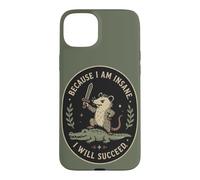 Un Opossum drôle chevauchant Un Alligator Parce Que Je suis Fou Coque pour iPhone 15 Plus
