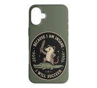 Un Opossum drôle chevauchant Un Alligator Parce Que Je suis Fou Coque pour iPhone 16 Plus