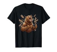 Un Ours en colère Rugissant Perce Un Mur T-Shirt