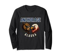 Un Ours et Un Aigle dans des Lunettes de Soleil Funny Anchorage Alaska Manche Longue