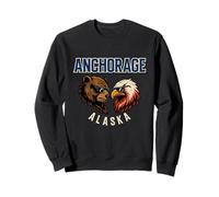 Un Ours et Un Aigle dans des Lunettes de Soleil Funny Anchorage Alaska Sweatshirt