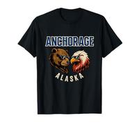 Un Ours et Un Aigle dans des Lunettes de Soleil Funny Anchorage Alaska T-Shirt