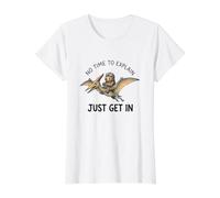 Un Ours n'a Pas Le Temps d'expliquer Le mème des Dinosaures T-Shirt Graphique avec Valeur, Femme, Blanc, L