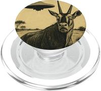 Un ovni d'Oryx surprend une rencontre amusante de science-fiction avec un extraterrestre vintage PopSockets PopGrip pour MagSafe