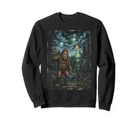 Un ovni Extraterrestre Bigfoot Rencontre Cryptide dans la forêt Sweatshirt