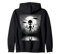 Un OVNI Extraterrestre drôle Rencontre Une mystérieuse Visite Nocturne Sweat à Capuche