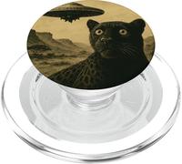 Un ovni panthère surprend une rencontre amusante de science-fiction extraterrestre vintage PopSockets PopGrip pour MagSafe