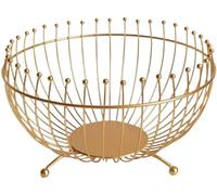 Un panier de fruits en fer, Panier à fruits et légumes en fil de fer noir or 24 x 13 cm(Gold)