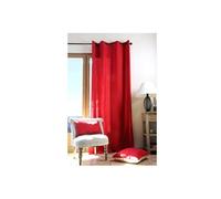 Un panneau de Rideau tamisant à oeillets - 100% Coton - Rouge - 135 x 240 cm