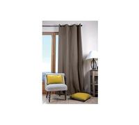 Un panneau de Rideau tamisant à oeillets - 100% Coton - Taupe - 135 x 240 cm