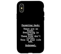 Un papa et une maman drôles piratent tout est difficile, parentalité sarcastique Coque pour iPhone X/XS