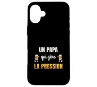 Un Papa Qui Gère La Pression Humour Bière Cadeau Futur Papa Coque pour iPhone 16 Plus