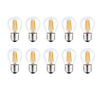 Un paquet de 10 lampes à économie d'énergie LED E27,équivalent à incandescence incandescent 4W 40W,lumière blanche chaude 2700K, lampe à incandescence transparente à vis Edison g45,400lm,AC220-240V
