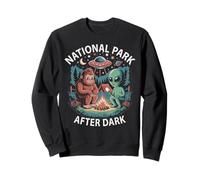 Un Parc National Amusant après la tombée de la Nuit : Bigfoot Alien Camping Sweatshirt