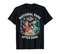 Un Parc National Amusant après la tombée de la Nuit : Bigfoot Alien Camping T-Shirt